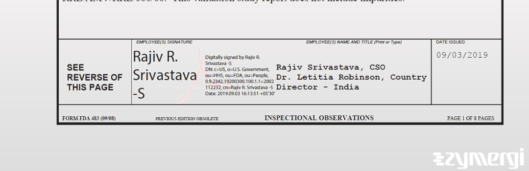 Rajiv R. Srivastava FDA Investigator 