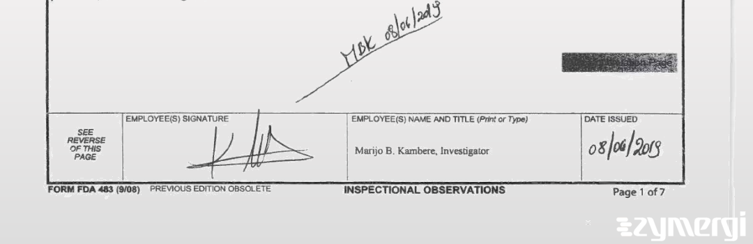 Marijo B. Kambere FDA Investigator 