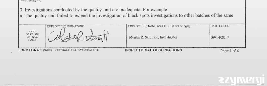 Meisha R. Sampson FDA Investigator