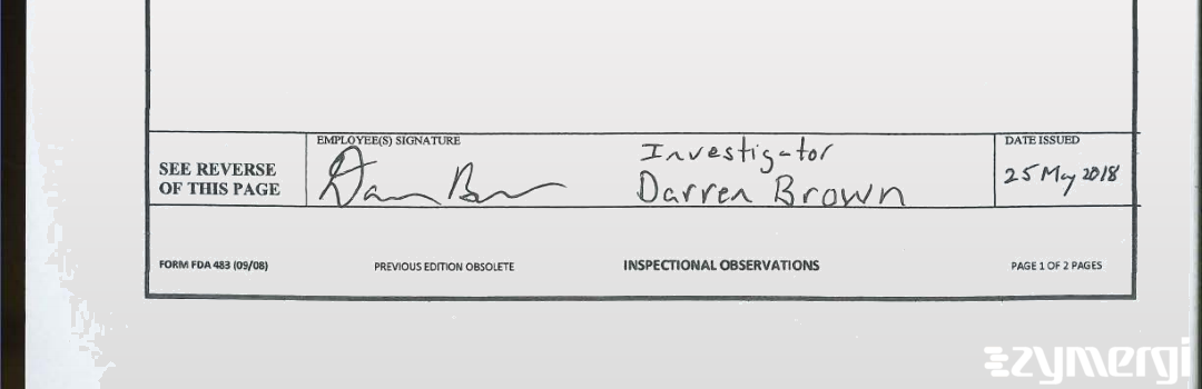 Darren S. Brown FDA Investigator