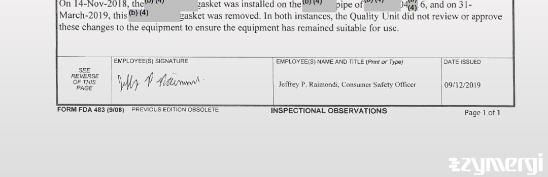 Jeffrey P. Raimondi FDA Investigator