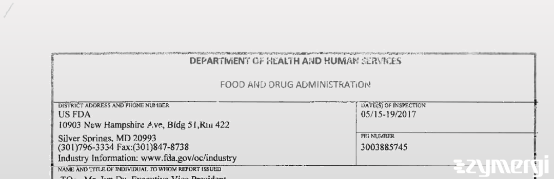 FDANews 483 Zhejiang Huahai Pharmaceutical May 19 2017 top