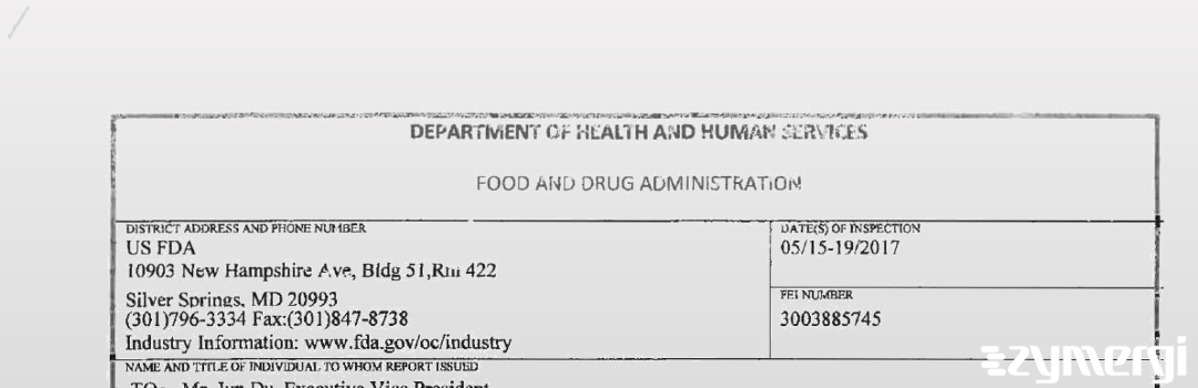 FDANews 483 Zhejiang Huahai Pharmaceutical May 19 2017 top