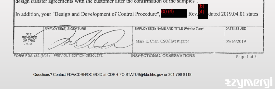 Mark E. Chan FDA Investigator