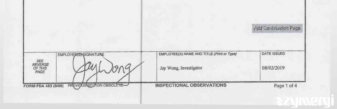 Jay T. Wong FDA Investigator