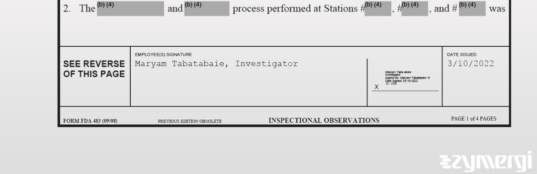 Maryam Tabatabaie FDA Investigator