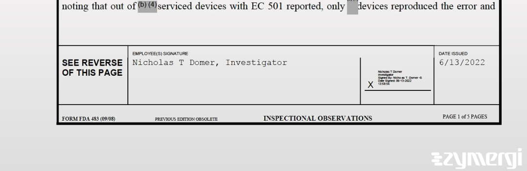 Nicholas T. Domer FDA Investigator 