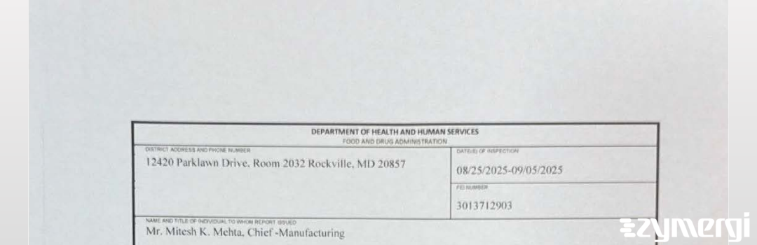 FDANews 483 ZYDUS LIFESCIENCES LIMITED Sep 5 2025 top