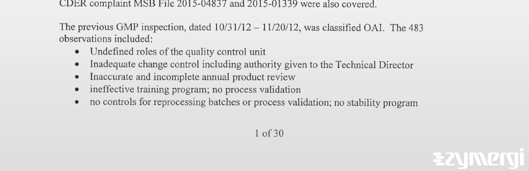 Jennifer L. Huntington FDA Investigator Jennifer Lalama FDA Investigator