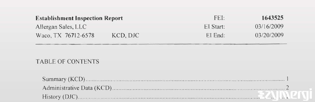 FDANews EIR Allergan Sales LLC Mar 20 2009 top