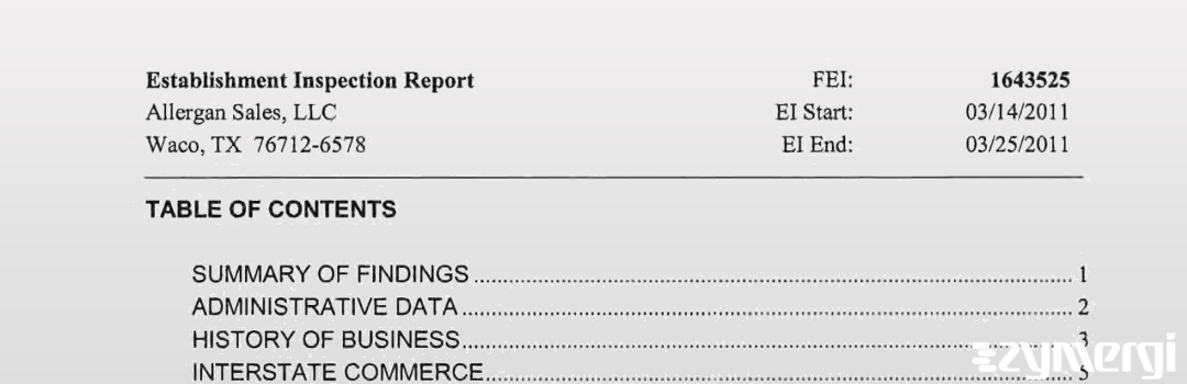 FDANews EIR Allergan Sales LLC Mar 25 2011 top