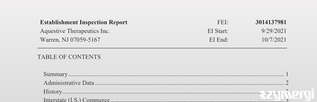 FDANews EIR Aquestive Therapeutics Inc. Oct 7 2021 top