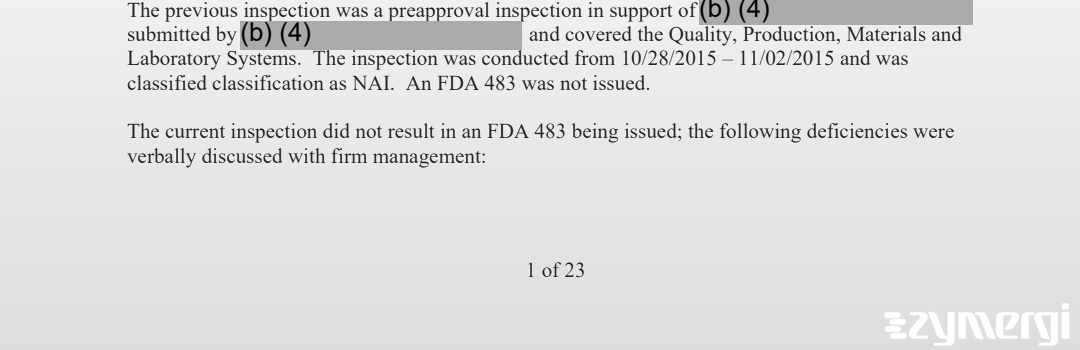 Alan M. Barker FDA Investigator Brent M. Dehaan FDA Investigator Courtney E. Hillier FDA Investigator 