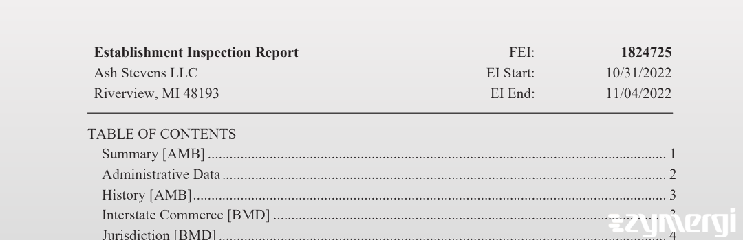 FDANews EIR Ash Stevens LLC Nov 4 2022 top