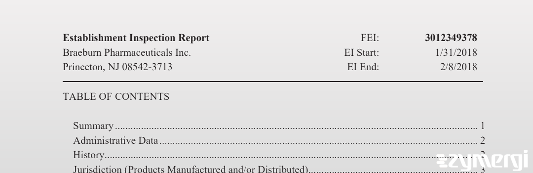 FDANews EIR Braeburn Pharmaceuticals Inc. Feb 8 2018 top