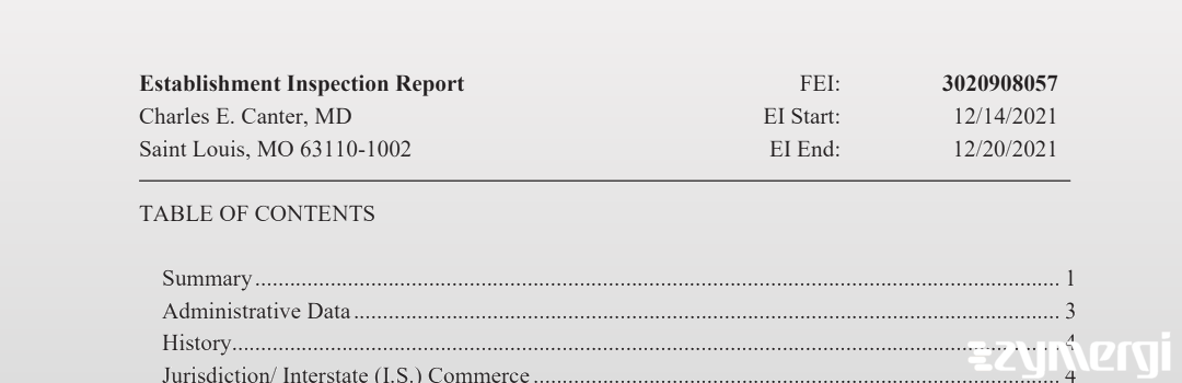 FDANews EIR Charles E. Canter, MD Dec 20 2021 top