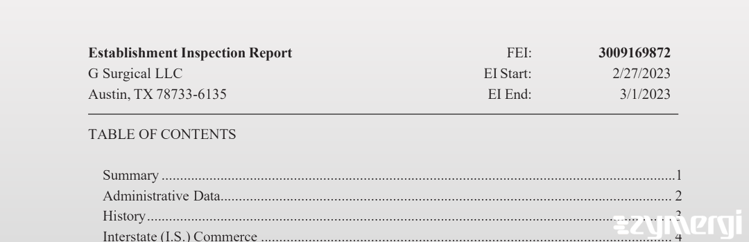 FDANews EIR G Surgical LLC Mar 1 2023 top