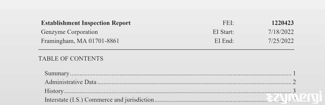 FDANews EIR Genzyme Corporation Jul 25 2022 top