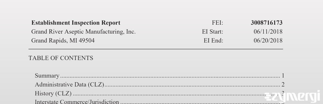 FDANews EIR Grand River Aseptic Manufacturing, Inc. Jun 20 2018 top