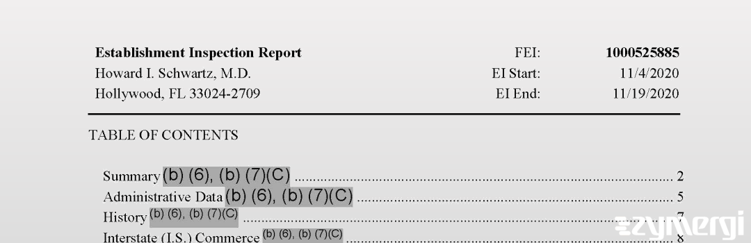 FDANews EIR Howard I. Schwartz, M.D. Nov 19 2020 top