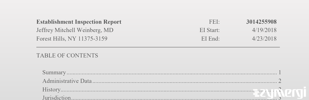 FDANews EIR Jeffrey Mitchell Weinberg, MD Apr 23 2018 top