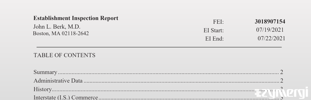 FDANews EIR John L. Berk, M.D. Jul 22 2021 top