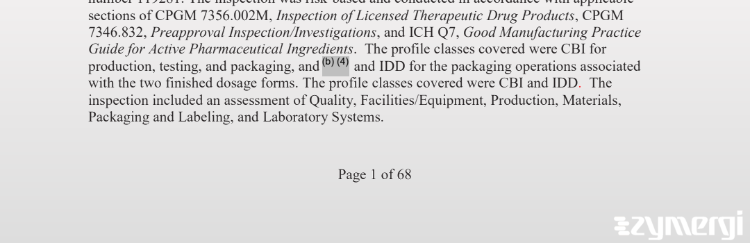 Vaishali J. Patel FDA Investigator Rebecca E. Dombrowski FDA Investigator Steven Fong FDA Investigator Ramesh B. Potla FDA Investigator 