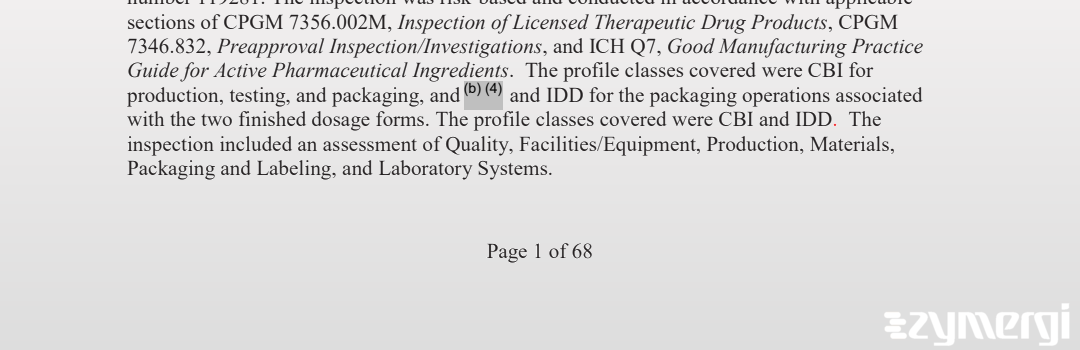 Vaishali J. Patel FDA Investigator Rebecca E. Dombrowski FDA Investigator Steven Fong FDA Investigator Ramesh B. Potla FDA Investigator