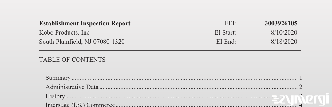 FDANews EIR Kobo Products, Inc Aug 18 2020 top