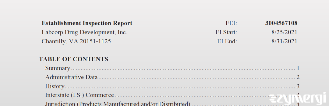 FDANews EIR Labcorp Drug Development, Inc. Aug 31 2021 top