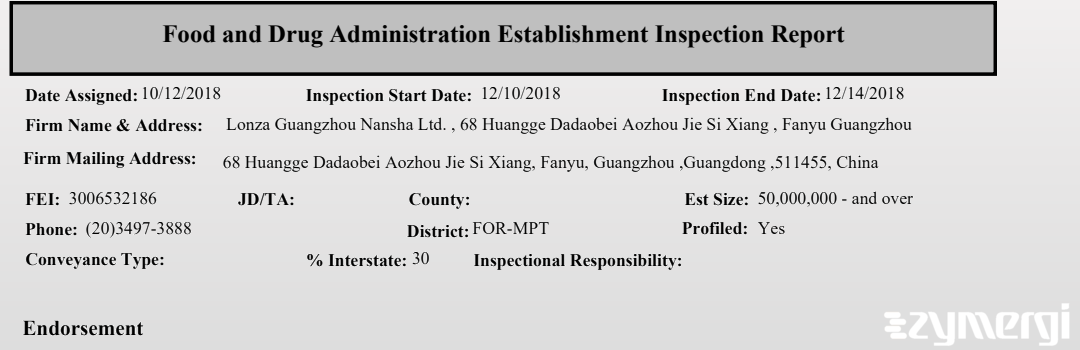 FDANews EIR Lonza Guangzhou Nansha Ltd. Dec 14 2018 top