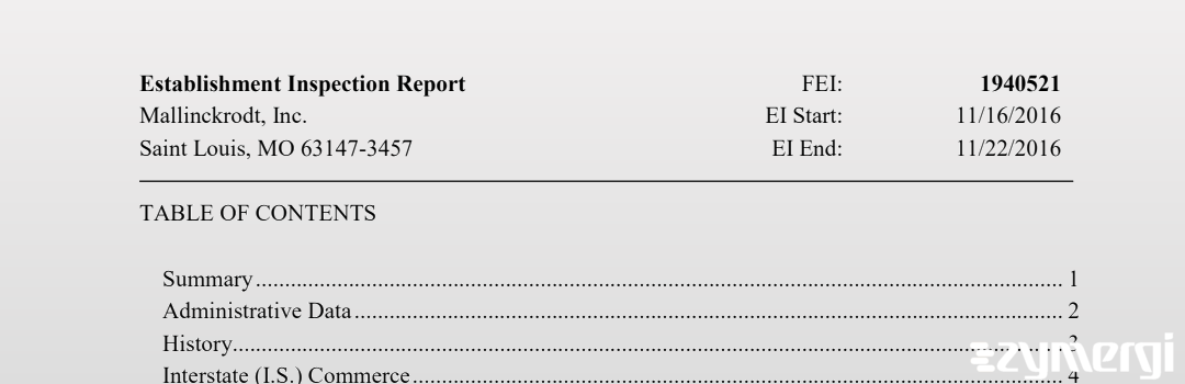 FDANews EIR Mallinckrodt Inc. Nov 22 2016 top