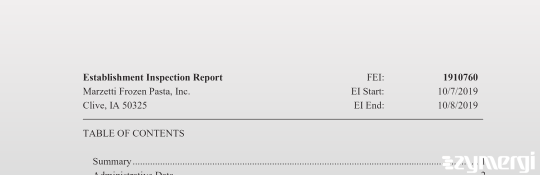 FDANews EIR Marzetti Frozen Pasta, Inc. Oct 8 2019 top