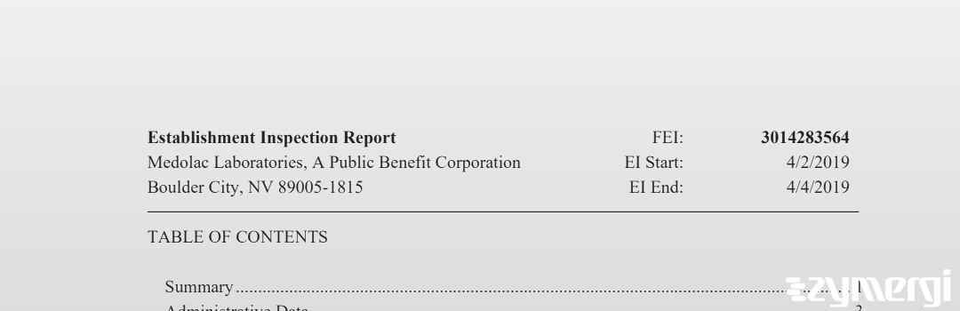 FDANews EIR Medolac Laboratories, A Public Benefit Corporation Apr 4 2019 top