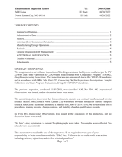 FDAzilla FDA EIR MRIGlobal, North Kansas City | August 2022