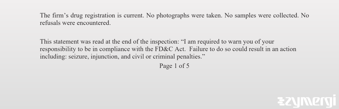 Torrey M. Ward FDA Investigator Gretchen L. Trendel FDA Investigator 