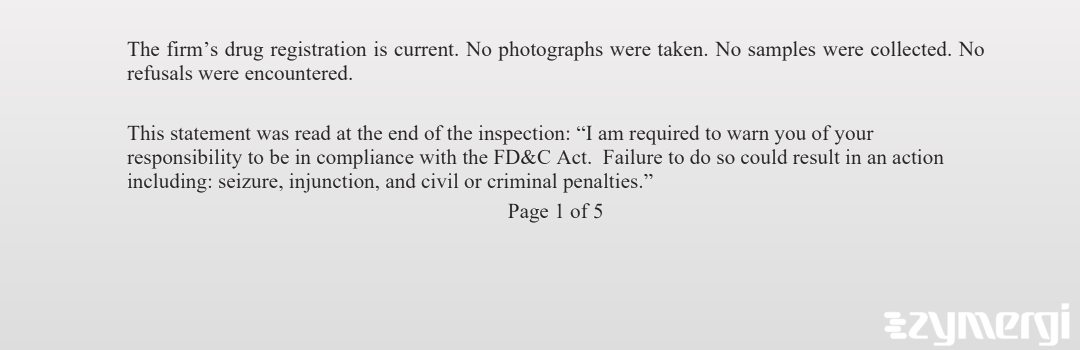 Torrey M. Ward FDA Investigator Gretchen L. Trendel FDA Investigator