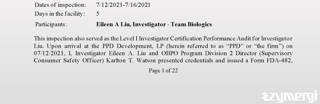 Eileen A. Liu FDA Investigator