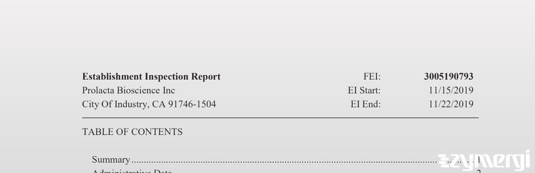 FDANews EIR Prolacta Bioscience Inc Nov 22 2019 top