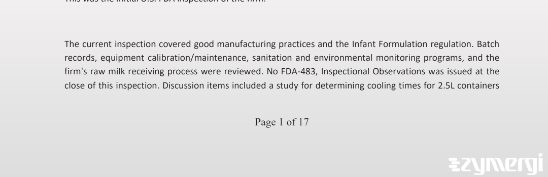 Elizabeth P. Mayer FDA Investigator Dena L. Jacobs FDA Investigator Greg K. Keshishyan FDA Investigator Alexandra B. Pitkin FDA Investigator