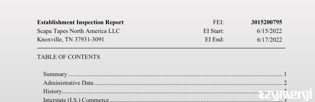 FDANews EIR Scapa Tapes North America LLC Jun 17 2022 top