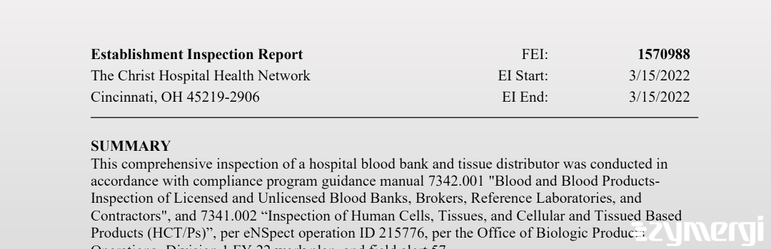 FDANews EIR The Christ Hospital Health Network Mar 15 2022 top