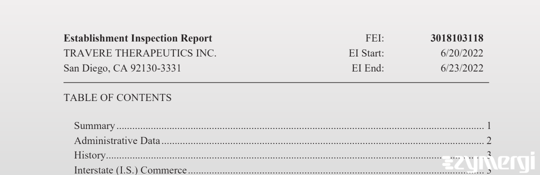 FDANews EIR Travere Therapeutics, Inc. Jun 23 2022 top