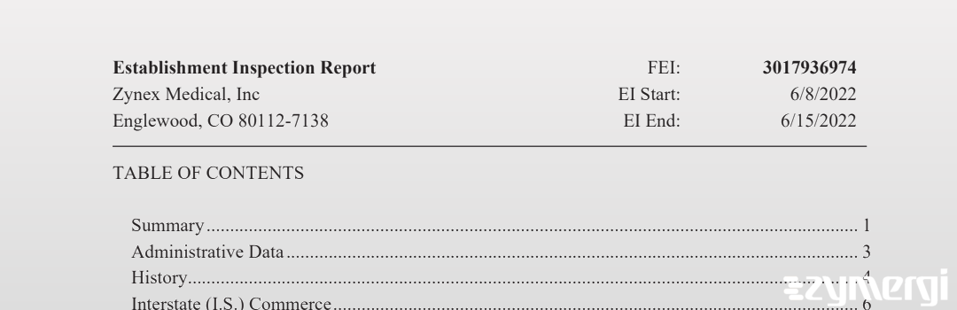 FDANews EIR Zynex Medical, Inc. Jun 15 2022 top